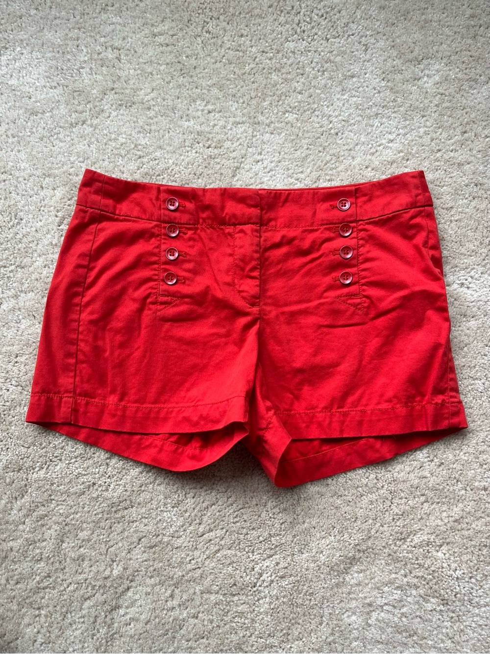 LOFT Red Nautical Chino Shorts - Size 4 - 100% Cotton - VGUC
